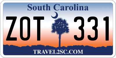 SC license plate ZOT331