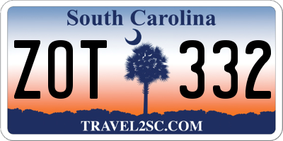 SC license plate ZOT332