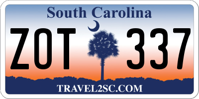 SC license plate ZOT337