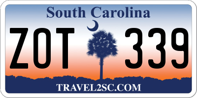 SC license plate ZOT339