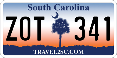 SC license plate ZOT341