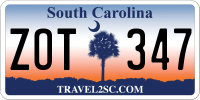 SC license plate ZOT347