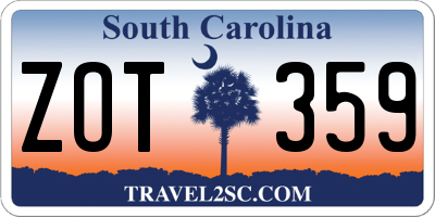 SC license plate ZOT359