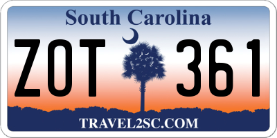 SC license plate ZOT361