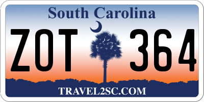 SC license plate ZOT364