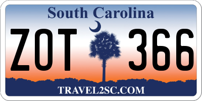 SC license plate ZOT366