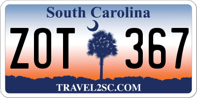 SC license plate ZOT367