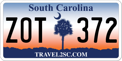SC license plate ZOT372