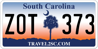 SC license plate ZOT373