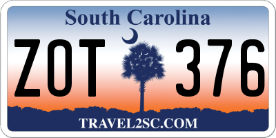 SC license plate ZOT376