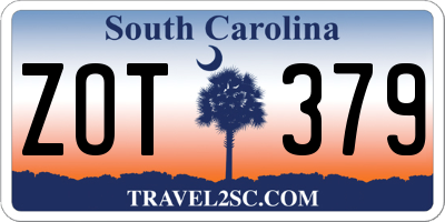 SC license plate ZOT379