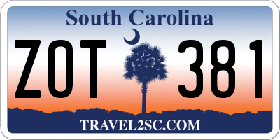SC license plate ZOT381