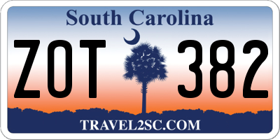 SC license plate ZOT382