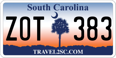 SC license plate ZOT383