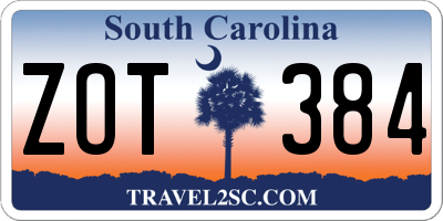 SC license plate ZOT384