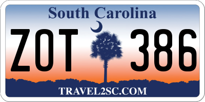 SC license plate ZOT386