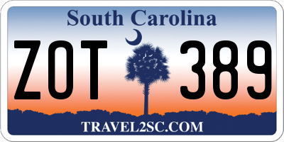 SC license plate ZOT389