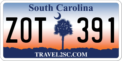 SC license plate ZOT391