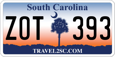 SC license plate ZOT393