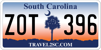 SC license plate ZOT396