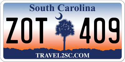 SC license plate ZOT409