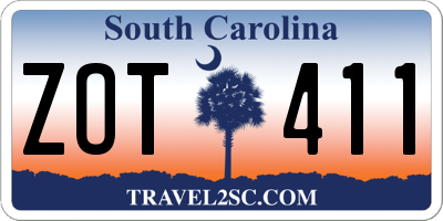 SC license plate ZOT411