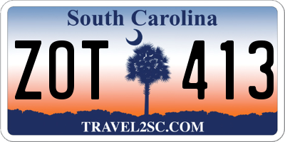 SC license plate ZOT413