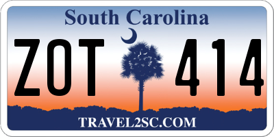 SC license plate ZOT414