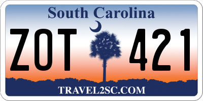 SC license plate ZOT421