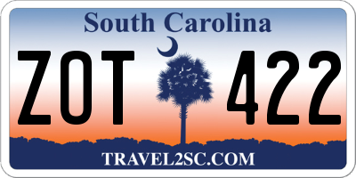 SC license plate ZOT422