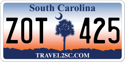 SC license plate ZOT425
