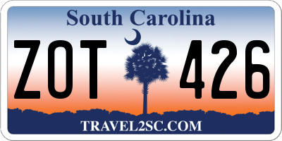 SC license plate ZOT426