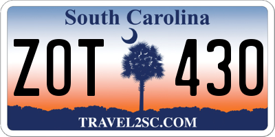 SC license plate ZOT430