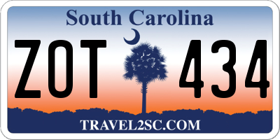 SC license plate ZOT434