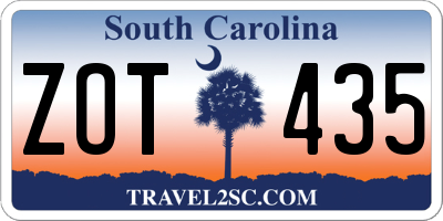 SC license plate ZOT435