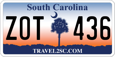 SC license plate ZOT436