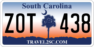 SC license plate ZOT438