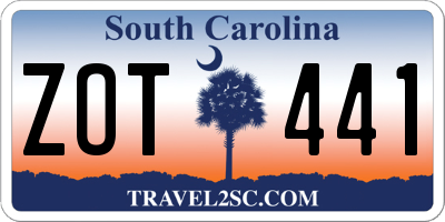 SC license plate ZOT441
