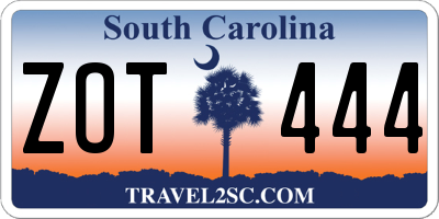 SC license plate ZOT444
