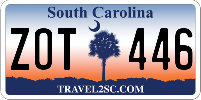 SC license plate ZOT446