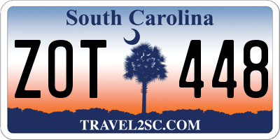 SC license plate ZOT448