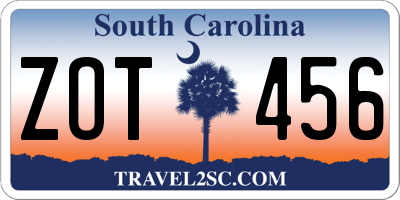 SC license plate ZOT456