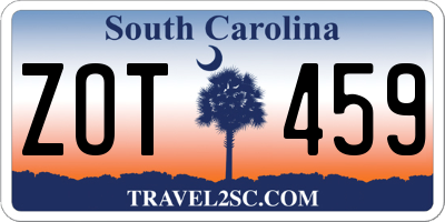 SC license plate ZOT459