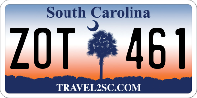 SC license plate ZOT461