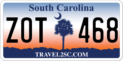 SC license plate ZOT468