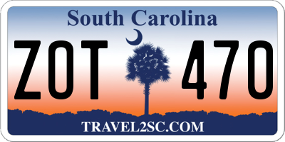 SC license plate ZOT470
