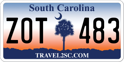 SC license plate ZOT483