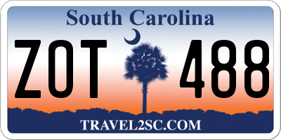 SC license plate ZOT488