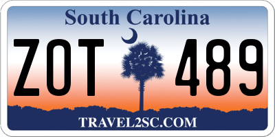 SC license plate ZOT489