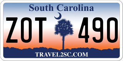 SC license plate ZOT490
